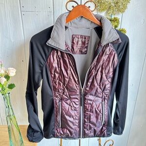 Calvin Klein Women's Black and Burgundy Puffer Jacket